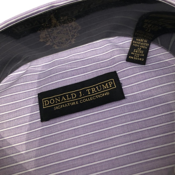 DONALD J. TRUMP SIGNATURE COLLECTION FINE COTTON DRESS SHIRT SIZE 17 34/35 - Picture 3 of 3